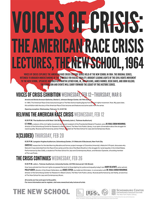 Poster for Voices in Crisis exhibition.