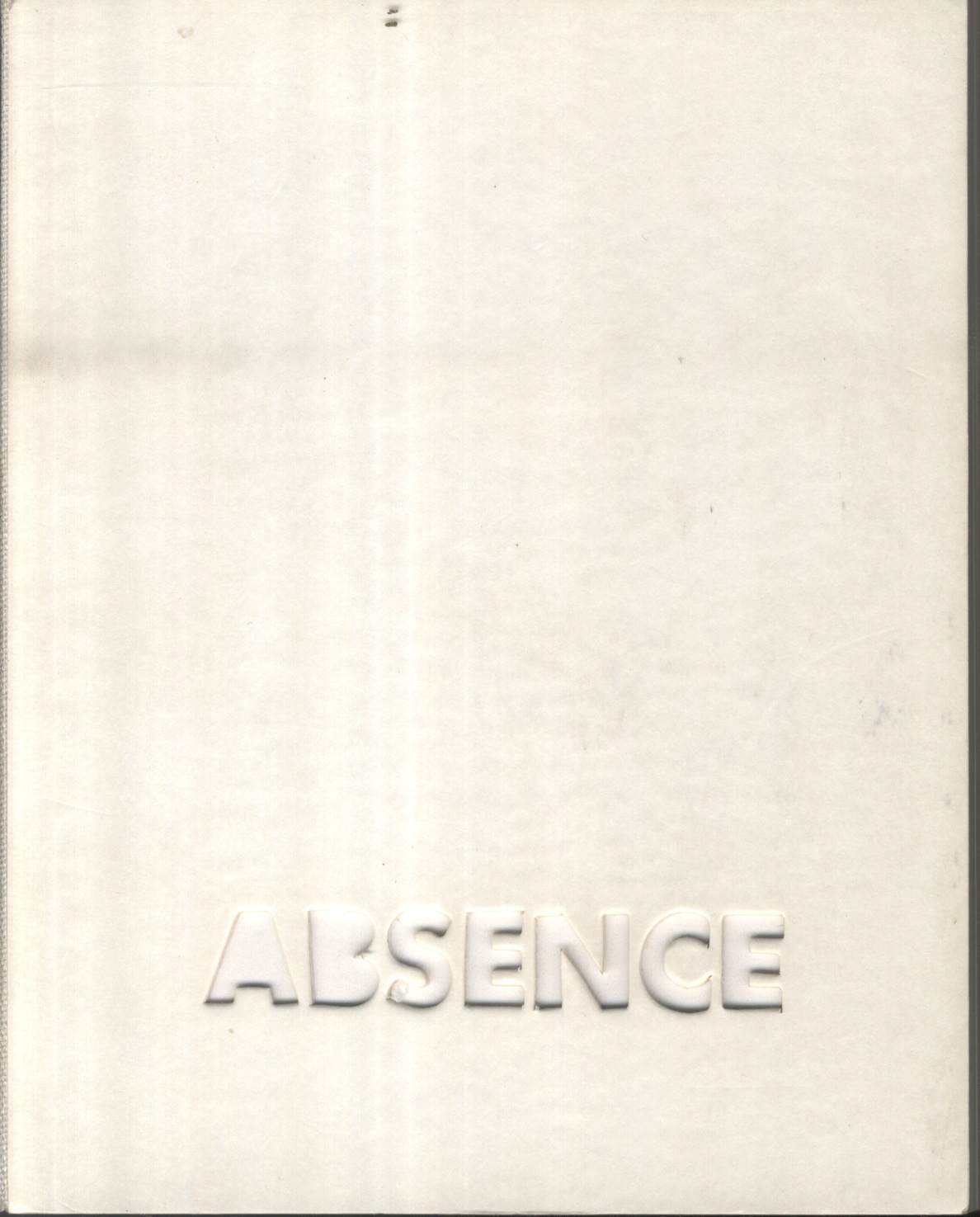 Black white book cover with the title cut out on the bottom