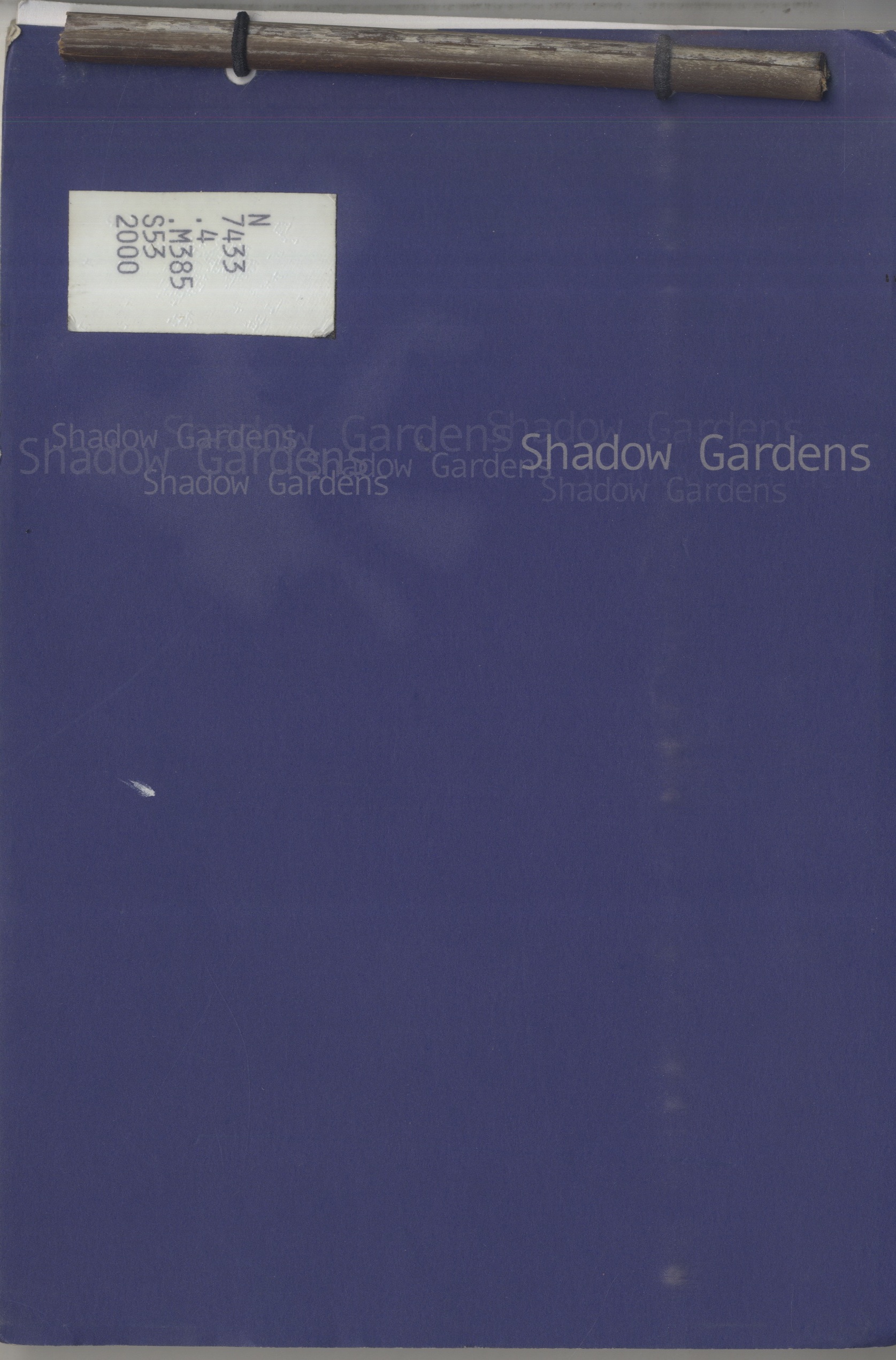 Deep blue book cover with a strip of title printed in multiple sizes 