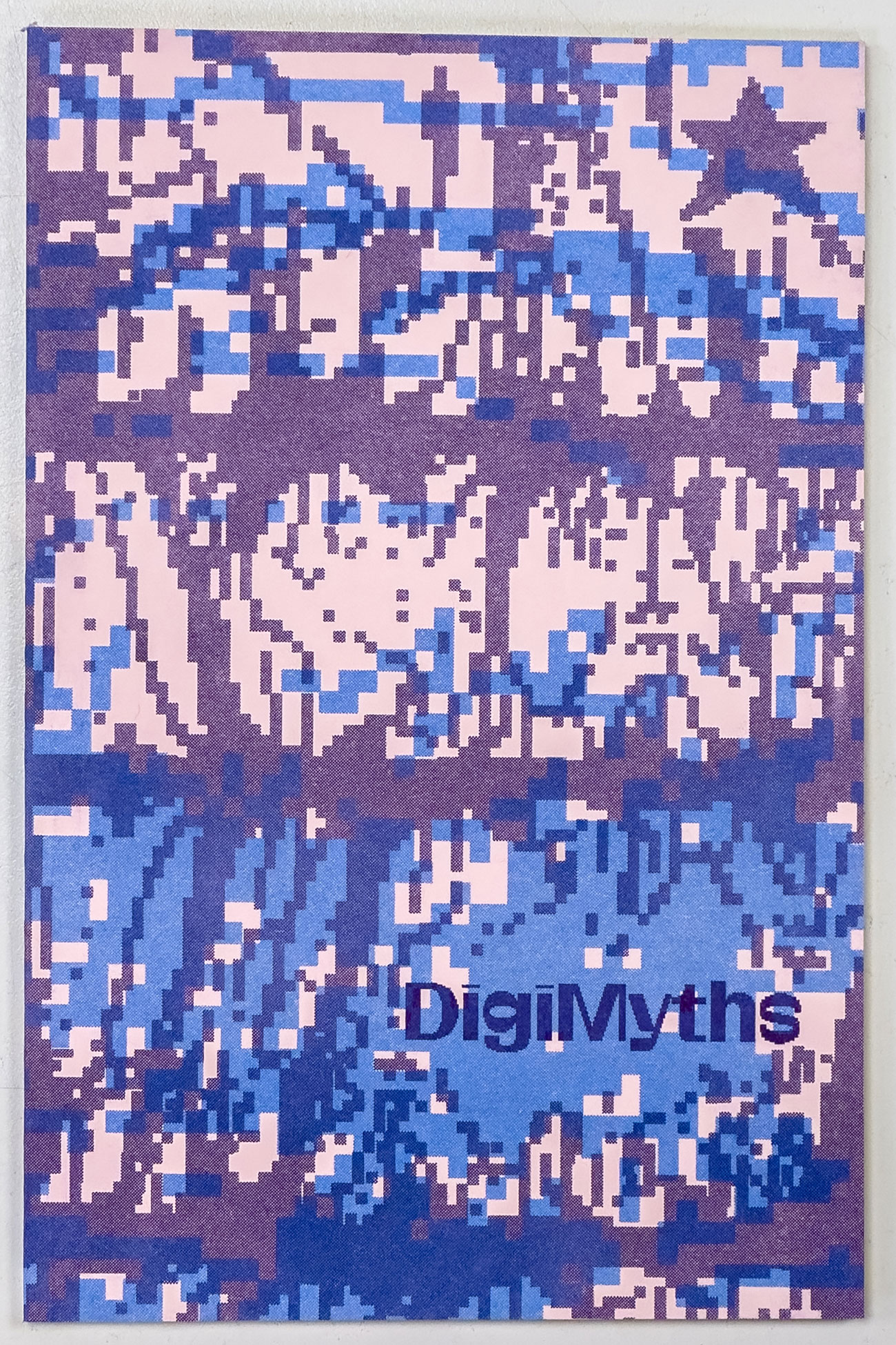 Cryptic illustration in blue and purple with title in the lower right corner. 