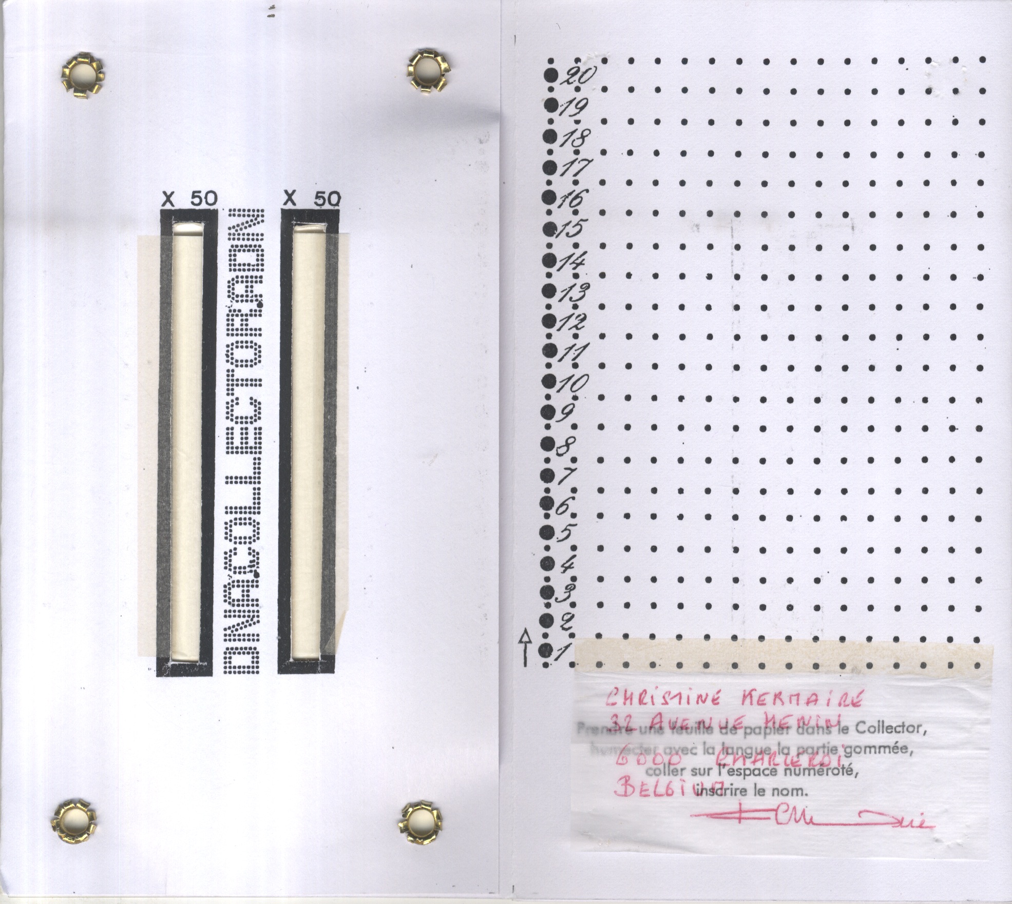 Pages from DNA collector book: live can damage your health = Livre collecteur d'ADN: vivre peut nuire à votre santé by Christine Kermaire