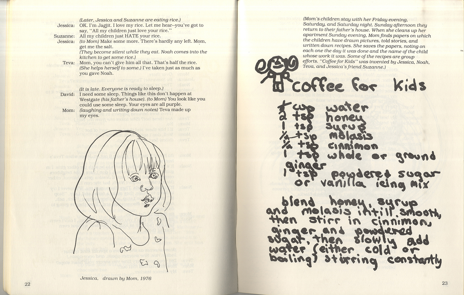 Pages from Weekend mother : notes by a mother recorded during weekend visits, 1975-1977 by Minerva Wharton Durham
