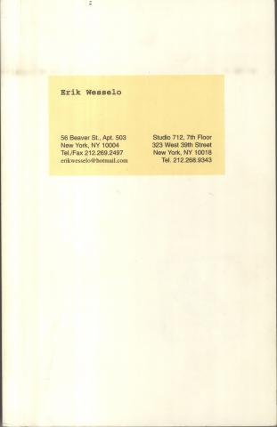 Off-white book cover with a card in the upper half which has the title, author name and address on it