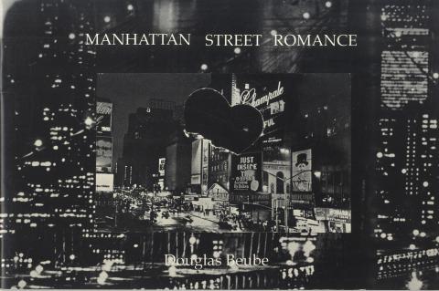 Black and white images of Manhattan with title on top in white color.